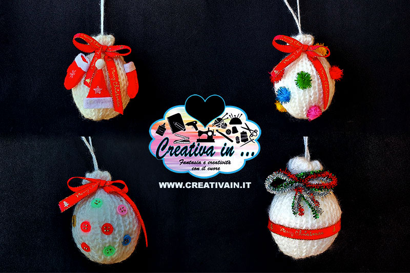 Decorazioni di Natale con palline di polistirolo e lana. Idee - Creativa In